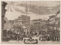KG 00216
<br/>
Piazza della Signoria te Florence met militaire parade
<br/>
<em>Lucini, Antonio Francesco (1610 ca.-?)</em>